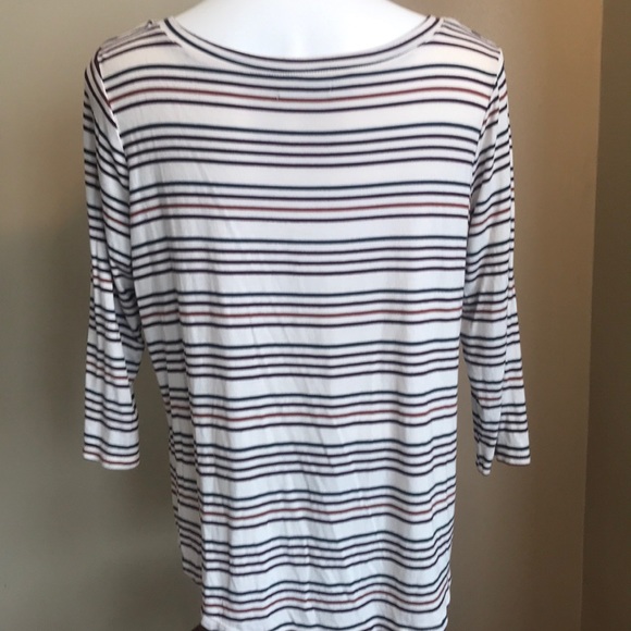 Maurice’s Striped V Neck Half Sleeves Shirt - Picture 3 of 4